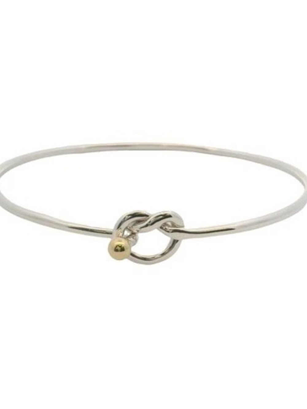 Vintage Tiffany & Co 925 Sterling Silver 18k Yellow Gold Love Knot Bracelet 6.5"